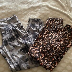 lululemon athletica Black Gray and Brown Patterned Leggings